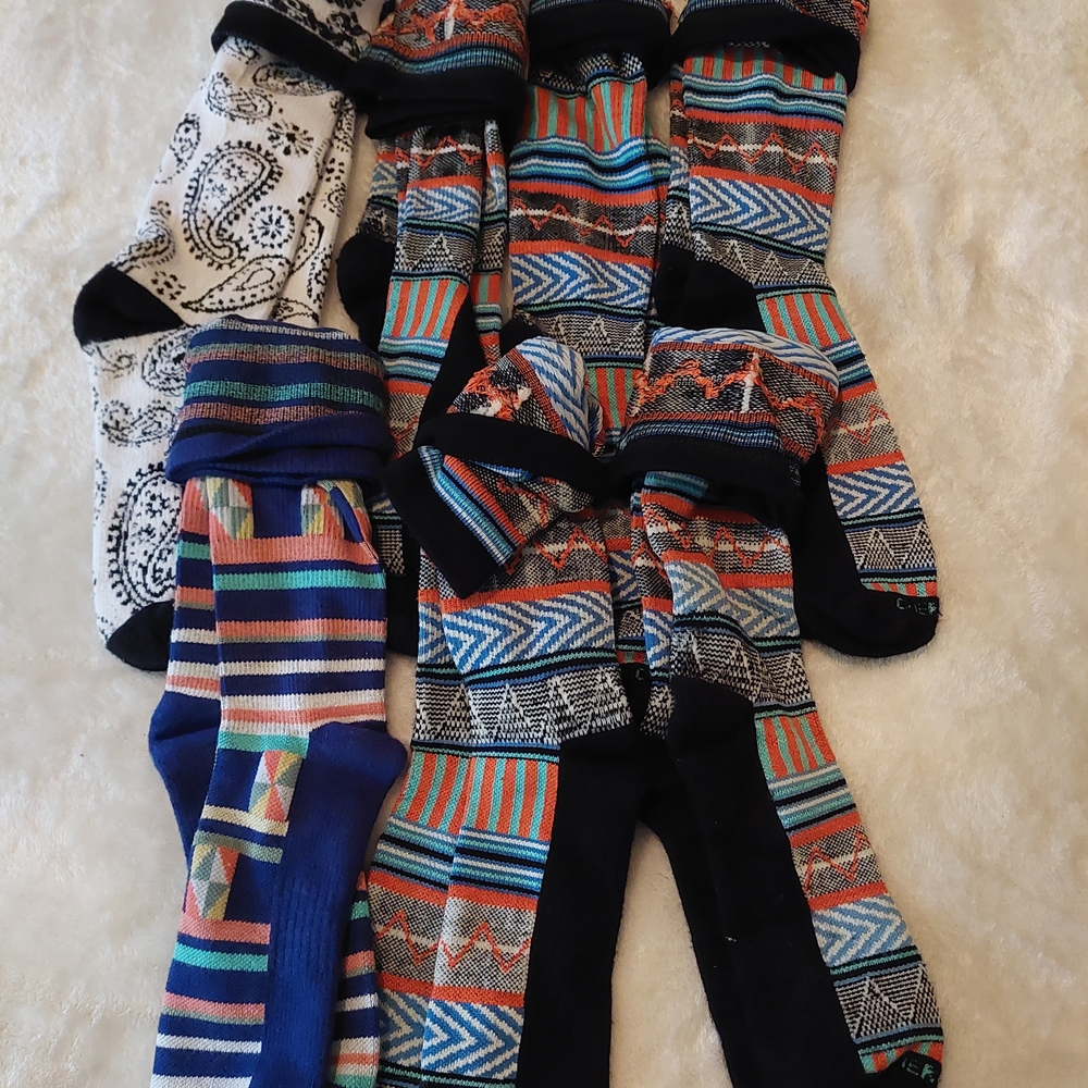 Trendy Geometric and Paisley Unisex Socks Set